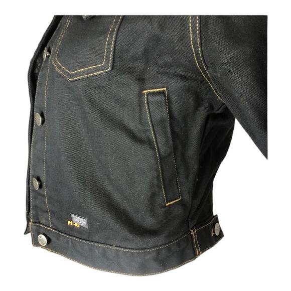 Harley Davidson vintage denim black jacket Ladies cotton size small - Picture 5 of 13